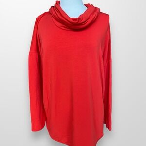Lou & Grey‎ Size XXL Cowl Neck Shirt Top Red Long Sleeve Soft Casual